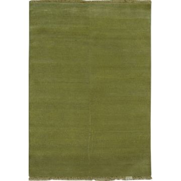 Rugsville Opera Solid Green Wool & Silk Rug (120 x 180 cm)