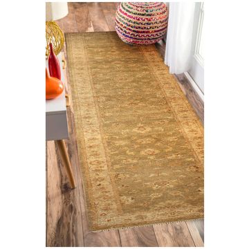 Rugsville Persian Green Wool Rug (75 x 480 cm)