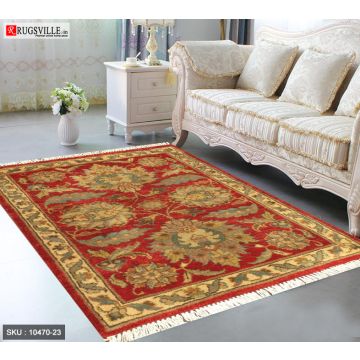 Rugsville Agra Rust Gold Wool Rug (60 x 90 cm)