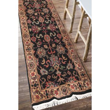 Rugsville Mashad Black Gold Wool Rug 10807