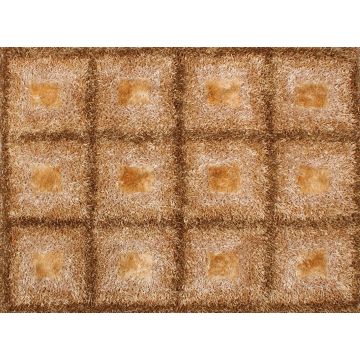 Rugsville Designer Shaggy Handmade Beige Rug (150 x 210 cm)