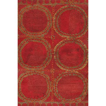Rugsville Hearst Contemporary Red Wool Rug (150 x 240 cm)