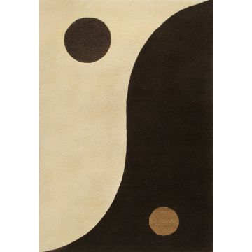 Rugsville Shaolin Brown Beige Wool Rug (120 x 180 cm)