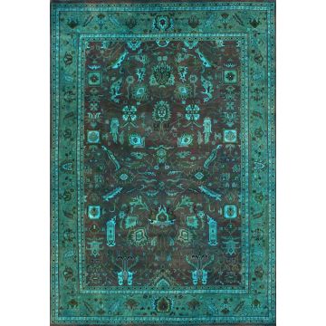 Rugsville Overdyed Peacock Wool Rug (300 x 420 cm)