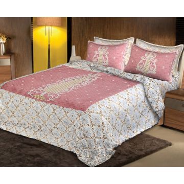 Rugsville Designer Superfine Pink Cotton King Size Bed Sheets 250 X 270 cm