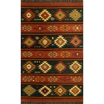 Rugsville Southwestern Multi Handmade Dhurrie Rug (150 x 240 cm)