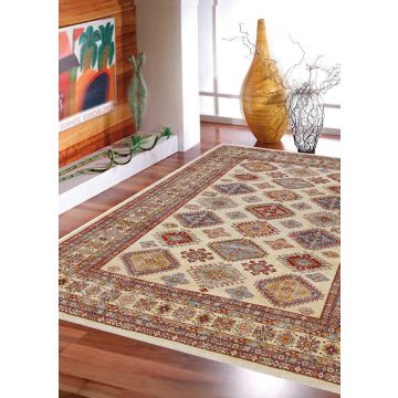 Rugsville Fine Tribal Kazak Ivory Wool Rug (270 x 360 cm)