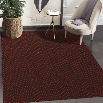 Rugsville Niven Dots Brown Wool Tibetan Rug (150 x 240 cm)
