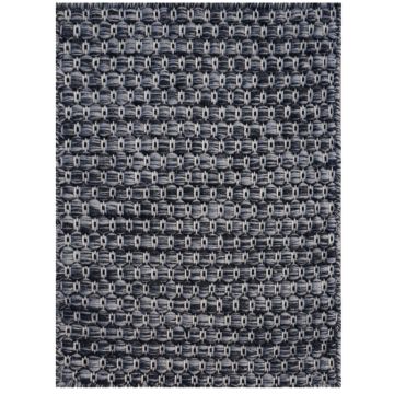 Rugsville Beltan Black Hand Made Wool Dhurrie Rug