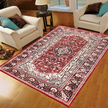 Rugsville Aafreen Kashmir Silk Hand knotted Red Rug (120 x 180 cm)