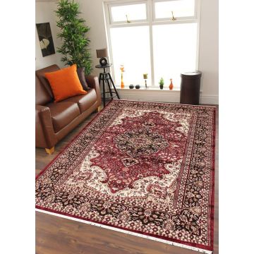 Rugsville Avalie Kashmir Silk Hand knotted Red Rug (120 x 180 cm)