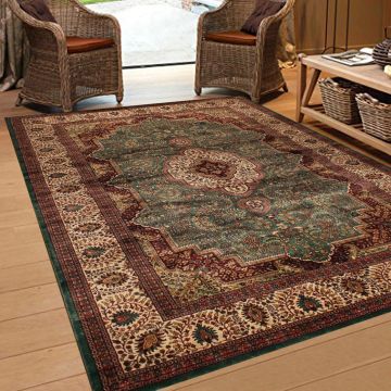 Rugsville Bahar Kashmir Silk Hand knotted Red Rug (240 x 300 cm)
