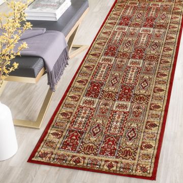 Rugsville Esme Kashmir Silk Hand knotted Red Rug (75 x 240 cm)