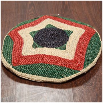 Rugsville Multi Jute Handmade Braided chairpad (60 cm Round/Square)
