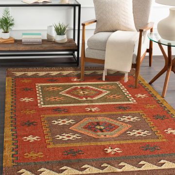 Rugsville Nationwide Multi Bohemian Kilim Jute Dhurrie Rug (120 x 180 cm)