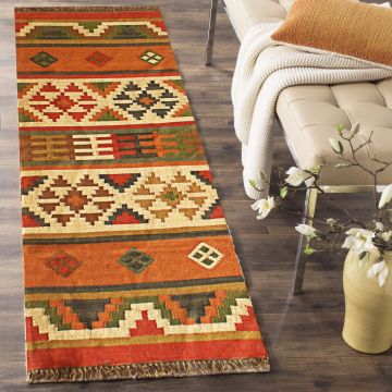 Rugsville Snobby Multi Bohemian Kilim Jute Dhurrie Rug (75 x 180 cm)