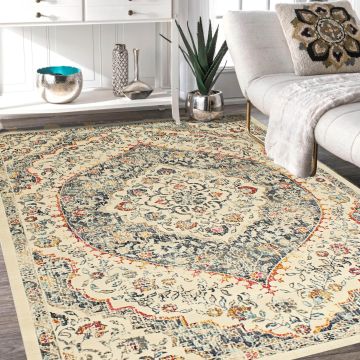 Rugsville Erol Transitional Ivory Oriental Persian Rug (158 x 220 cm)