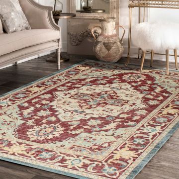 Rugsville Omer Red & Rust Oriental Persian Rug (160 x 225 cm)