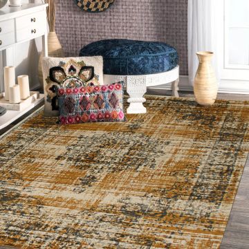 Rugsville Topher Vintage Gold Oriental Persian Rug (150 x 225 cm)