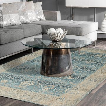 Rugsville Sage Floral Blue Persian Rug (150 x 240 cm)