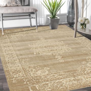 Rugsville Farrah Vintage Beige Oriental Persian Rug (150 x 240 cm)