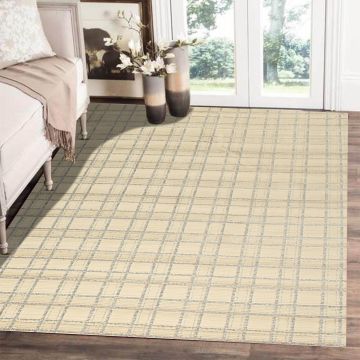 Rugsville Marie Checkered Beige Modern Rug (150 x 240 cm)