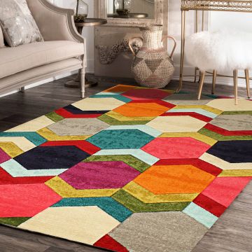 Rugsville Sibeli Multi Graphic Modern Rug (158 x 230 cm)