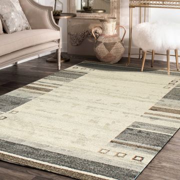 Rugsville Hugo Ivory Bordered Gabbeh Rug (158 x 225 cm)