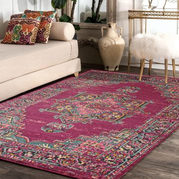 Rugsville Gibson Pink Oriental Persian Rug (158 x 233 cm)