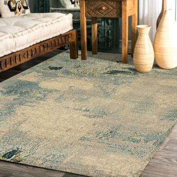 Rugsville Elodie Beige Abstract Modern Rug (158 x 230 cm)