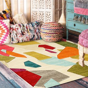 Rugsville Rush Multi Graphic Designer Modern Rug (158 x 218 cm)