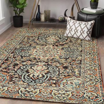 Rugsville Claudia Brown Oriental Persian Rug (158 x 228 cm)