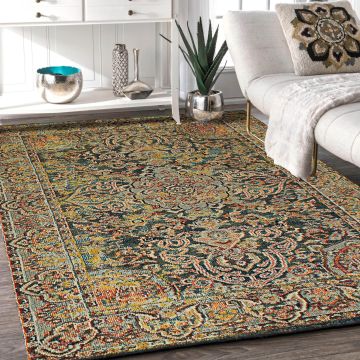 Rugsville Evie Black Floral Persian Rug (150 x 240 cm)