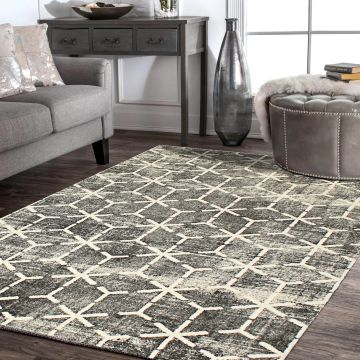 Rugsville Lilianna Geometric Gray Modern Rug (150 x 240 cm)