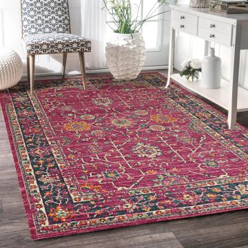 Rugsville Kourtney Traditonal Floral Pink Persian Rug (150 x 240 cm)