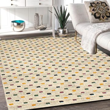 Rugsville Mariyah Dotted Ivory Modern Rug (150 x 210 cm)