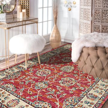 Rugsville Alena Traditonal Floral Red Persian Rug (150 x 240 cm)