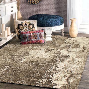Rugsville Amina Abstract Brown Modern Rug (150 x 240 cm)