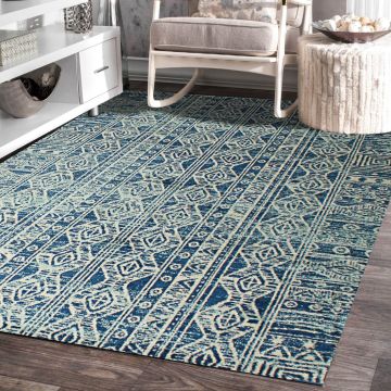 Rugsville Charleigh Bohemian Blue Tribal Rug (150 x 240 cm)