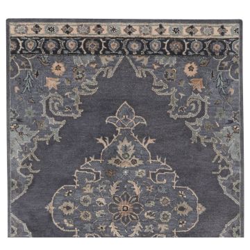 Bryson Persian Medallion Handmade Blue Wool Rug