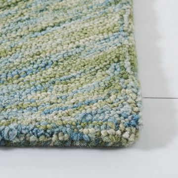GRASSLOOP Green Modern Handmade Wool Rug