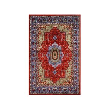 Rugsville Kashmir Medallion Orange Light Blue Silk Rug (120 x 180 cm)