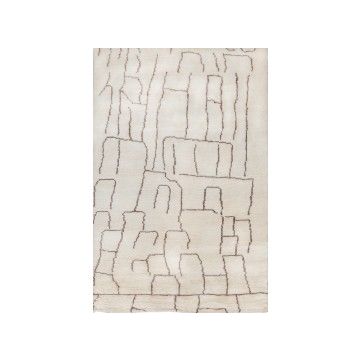 Rugsville Moroccan Beni Ourain ivery with Brown Wool (150 x 240 cm)