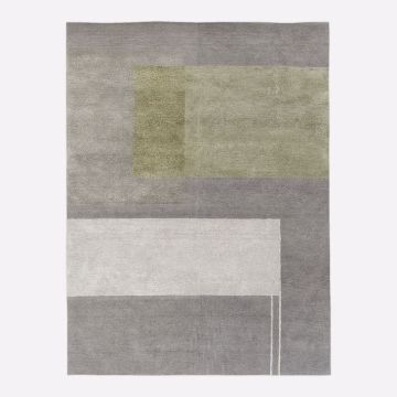 Color Block Wool & Silk Handmade Rug