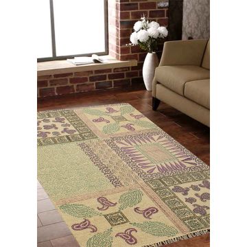 Rugsville Modern Patch Print Flatweave Cotton Dhurrie Rug (120 x 180 cm)