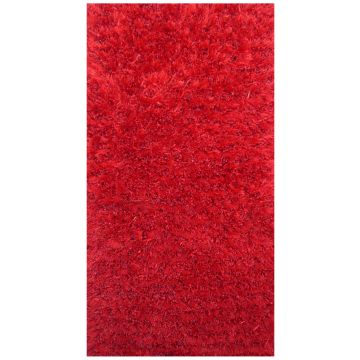 Rugsville Designer Shaggy Handmade Red Rug 10900