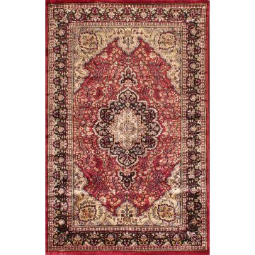 Rugsville Abru Kashmir Silk Hand knotted Red Rug (120 x 180 cm)