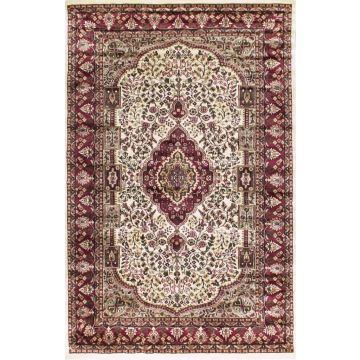 Rugsville Aytan Kashmir Silk Hand knotted Tan & Ivory Rug (120 x 180 cm)