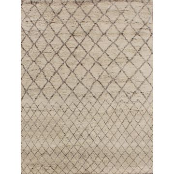 Rugsville Moroccan Beni Ourain Ahfir Beige Brown Rug (240 x 300 cm)