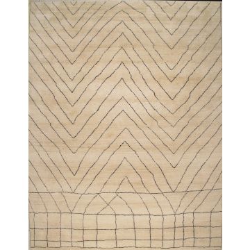 Rugsville Moroccan Beni Ourain Taza Beige Rug (270 x 360 cm)